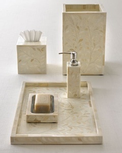Contemporary MOP Inlay Bathroom Accessories <b>Set</b> <b>Soap</b> Dispenser Toothbrush Holder Tumbler Dish Tray Hotel Home Bathroom Decor - Product Image 5