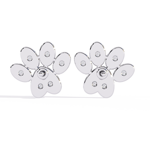 Pawfect Spark Diamond Studs 9k, 14k, 18k Or massif fabriqué sur mesure en or rose, or jaune, argent 925 - Product Image 5