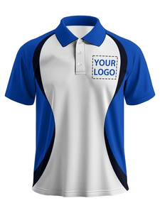 Men's Blue <b>White</b> Solid Front Printed for Shirt Short Sleeve Digital Printing Jersey Knitted Breathable Quick Dry OEM Service - Product Image 3