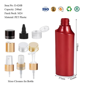 Flat Shape Shampoo <b>Conditioner</b> Hair Care PET Plastic 5oz 8oz 10oz Custom <b>Color</b> Silk Screen Printing Pump Sprayer Bottle - Product Image 5