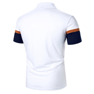 Polo à manches courtes pour homme, couleur blanche, design uni en tricot, style décontracté - Product Image 1