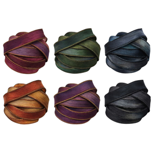 Cinta de Cordón de Seda 100% Pura, Multicolor, Plisada, Suave y Decorativa para la Fabricación de Joyas y Bolsos, Venta al Por Mayor - Product Image 2