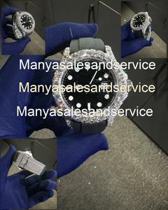 Reloj Cronógrafo con Diamantes Moissanite VVS, Esfera Redonda, Cristal de Moissanite, Acero Inoxidable, Resistente al Agua 10 Bar, Cierre de Pulsera - Product Image 2