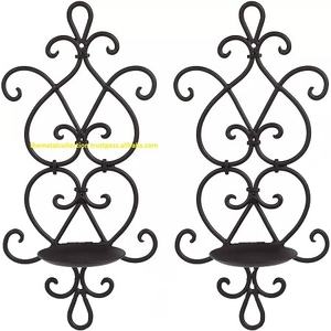 Ensemble de bougeoirs muraux pour la maison, l'hôtel, la vie, la bougie, la foudre, la décoration, couleur noire, taille personnalisée, support de bougies en métal - Product Image 1