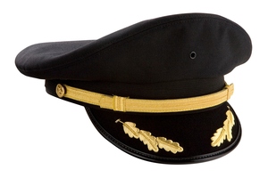 Custom Airline Cap Crown Gold Braid Strap <b>Black</b> Visor Embroidered <b>Wing</b> Badge Aviation Cap - Product Image 6