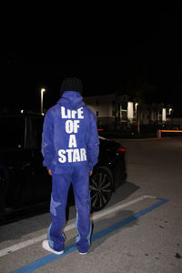 Sweat à capuche zippé surdimensionné en coton mélangé, style streetwear, effet délavé et usé, avec poche brodée personnalisée pour homme - Product Image 2