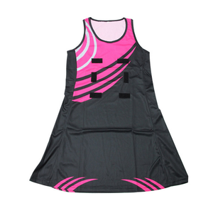 Fashion Printed pink Netball <b>Dresses</b> Kit Cheap High Quality Blank <b>Custom</b> Design Full Sublimation Netball Uniforms <b>Dress</b> - Product Image 4