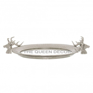 Plateau décoratif couleur argent motif renne pour Noël et autres événements, articles de cuisine pour la maison et l'hôtellerie, sublimation vierge - Product Image 1