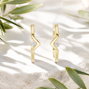 Modern <b>Huggies</b> Hoop Earring 18K Soild <b>Gold</b> Baguette VVS VS Lab Grown Diamond Hoop Earrings Fine Jewelry Wedding Gift for Women - Product Image 3