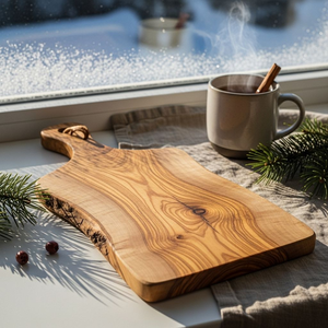 Planche rectangulaire extra-large en bois de hêtre à grain chevrons, très épaisse, très demandée - Product Image 1