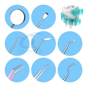 Ensemble d'instruments dentaires en acier inoxydable rose, kit d'hygiène dentaire, outils de chirurgie buccale manuels, classe I - Product Image 6