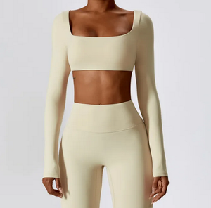 Camiseta Deportiva de Secado Rápido para Mujer, Estilo Crop Top, para Yoga y Running, Varios Colores Sólidos, Manga Larga, Venta al Por Mayor OEM - Product Image 6
