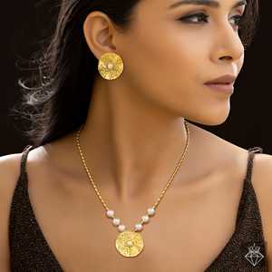 PRAO <b>Fine</b> <b>Jewelry</b> <b>Set</b> Anti-Tarnish Necklace with Earrings Elegant and Luxurious Accessory - Product Image 1