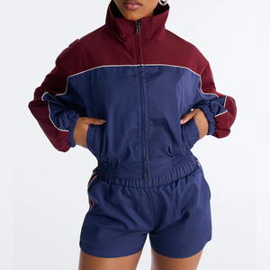 Conjunto de Dos Piezas para Mujer, Chaqueta Cortavientos y Pantalones Cortos, Corte Holgado, Proveedor Directo de Fábrica - Product Image 4