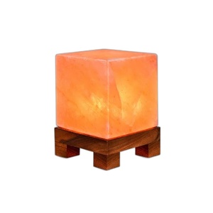 High Purity Natural Himalayan Pink Salt Lamp Square Cube Shaped Light <b>Night</b> <b>Stand</b> Decor - Product Image 5