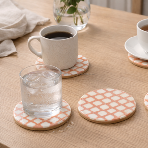 Handmade Round Resin Wood <b>Coaster</b> Set Decorative <b>Drink</b> <b>Coaster</b> with Smooth Gloss Finish <b>for</b> Coffee Tables Bars Hotels - Product Image 5