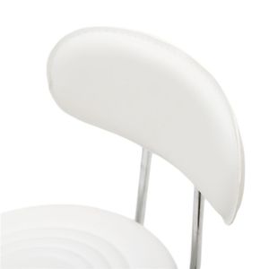 Sgabello da Salone Regolabile a Forma Rotonda con Schienale Bianco Linea Furniture - Product Image 2