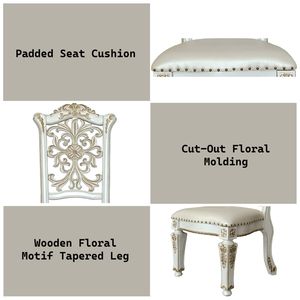 Set di 2 Sedie Vendome con Finitura Perla Anticata e Pelle Sintetica per Arredamento Sala da Pranzo - Product Image 2