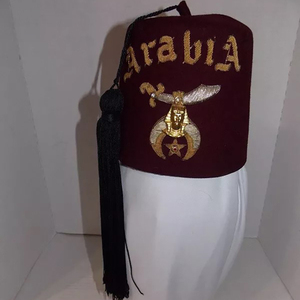 Sombrero Fez OES - Regalia Masónica con Fondo Morado, Bordado a Mano y Pedrería, Material de Fieltro/Terciopelo, Diseño Personalizado OEM - Product Image 2