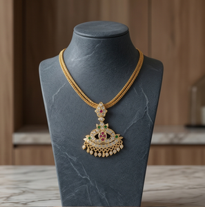 Divyoro Gold Plated Pendant Necklace Women's Classic Adjustable Length Short Wedding Party Jewelry - Product Image 2
