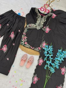 Ensemble Salwar brodé pour filles avec dupatta, ensemble kurta ethnique pour mariage, fête ou tenue décontractée - Product Image 5