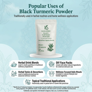 Cúrcuma Negra en Polvo (Kali Haldi) 100 g |   Polvo de Raíz de Cúrcuma Caesia 100% Natural para la Inmunidad, Antiinflamatorio y Cuidado de la Piel - Product Image 6