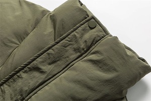 Blouson matelassé à capuche en toile pour homme, style streetwear hiver, séchage rapide, épais, réfléchissant, imperméable, coupe-vent, fermeture éclair, en bambou - Product Image 6