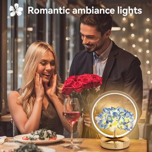 Lampada a Sfera con Fiori di Ortensia, Ricaricabile Senza Fili, Luce Notturna Dimmerabile a 3 Intensità, Regalo per Donne/Mamme, Accessorio per Camera da Letto - Product Image 3