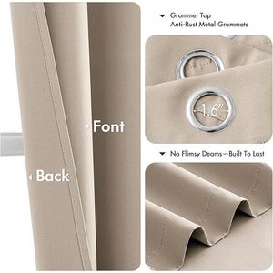 Tende Oscuranti Termoisolanti Taupe da 63 Pollici per Camera da Letto e Soggiorno, con Occhielli, 2 Pannelli, Tende Oscuranti per Ambienti - Product Image 2