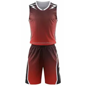 Reversible Jersey Basketball Uniformen Großhandel Custom Team Wear Trikots Maroon Color Man Training Basketball-Sets