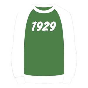 Sweat-shirt à manches raglan vert émeraude de la sororité Iota Phi Lambda, vêtement à lettres grecques, année de fondation 1929, haut décontracté à col rond pour femme - Product Image 1