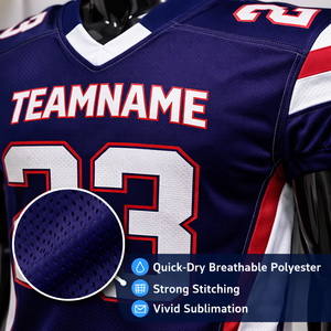 Camiseta de Fútbol Americano Personalizada de Manga Corta para Equipos y Ligas, de Secado Rápido, Transpirable, 100% Poliéster, Sublimada - Product Image 3