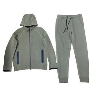 ชุดวอร์มผู้ชายแบบมีฮู้ด ผ้าฝ้าย 100% เป็นมิตรกับสิ่งแวดล้อม แบบ 2 ชิ้น - Product Image 3