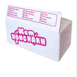 Cajas con Ranuras y Logotipo Personalizado, Cartón Corrugado de 3 Capas, Forma Rectangular Blanca y Rosa, Materiales Reciclados, Impresión Flexográfica, para Helados - Product Image 1