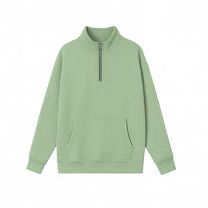 Pull en maille bordeaux à col zippé pour homme, sweat-shirt en molleton à manches régulières pour l'automne et l'hiver - Product Image 1
