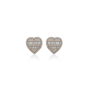 Pendientes de Oro Blanco con Diamante Solitario, Joyería de Lujo para Mujer, Chapados en Rodio, Ligeros, Regalo para Aniversario de Bodas o Fiesta - Product Image 1