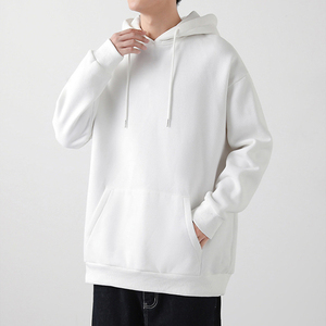 เสื้อฮู้ดซิปผู้ชายทรงโอเวอร์ไซส์ สีเทาล้วน ผ้าเฟรนช์เทอร์รี่ สวมใส่สบายๆ ในฤดูใบไม้ร่วง น้ำหนัก 500 กรัม ถักทอจากผ้าฝ้าย 100% ไม่หดตัว - Product Image 3