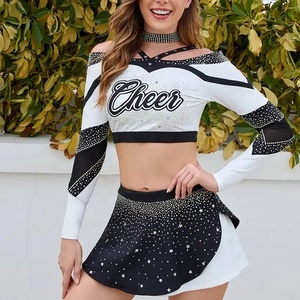Logo personnalisé imprimé confortable Slim Fit femmes pom-pom girl uniformes 100% Top haute qualité Polyester ensemble pour adultes vente - Product Image 3