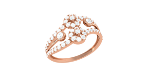 แหวนเพชรวงกลมสองชั้นดีไซน์หรูหราสีทองสำหรับของขวัญหมั้นและงานแต่งงาน - Product Image 4