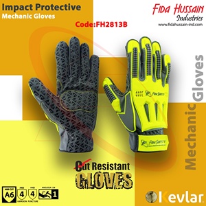 Gants de mécanicien personnalisés de haute qualité Gants de protection contre les chocs en cuir pour une utilisation en extérieur Vente en gros du Pakistan - Product Image 2