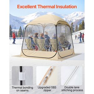 Tenda a Bolla Trasparente 72x72 Impermeabile per 2-4 Persone, Pop-up con Tappetino, per Giardino Esterno, Iglu Monostrato - Product Image 5