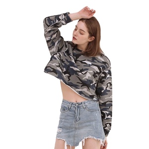 Vintage Winter Knitted Crop Top Hoodie 100% Polyester Short Sleeve <b>Tank</b> Top Ladies Cropped Sweatshirt Print - Product Image 5