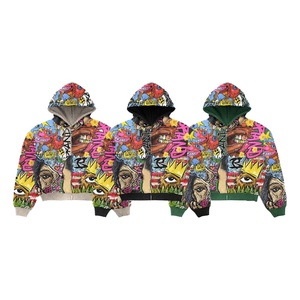 Suministro Directo de Fábrica, Sudadera con Capucha Personalizada con Diseño Sublimado, Cierre de Cremallera, 100% Algodón, Unisex, Estilo Casual y Holgado - Product Image 1
