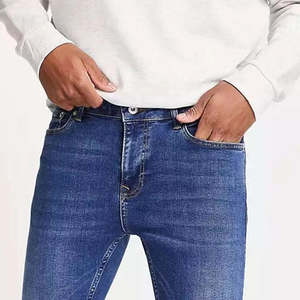 New Style Men's Casual Breathable Woven <b>Denim</b> Jeans Mid Waist Straight-leg Jeans Pants Washed Customized - Product Image 2