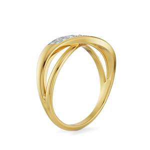 Anillo Moderno con Incrustaciones de Moissanita de Corte Redondo y Banda Trenzada Chapada en Oro, Joyería de Boda - Product Image 4