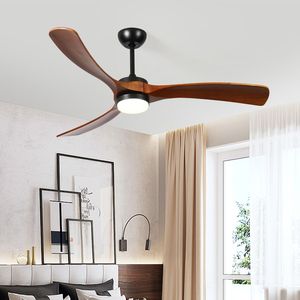52\" 3 Solid Wood <b>Leaf</b> LED Ceiling Fan with <b>Lights</b> - Product Image 1