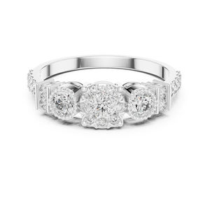 Anillo de Aniversario de Oro Blanco de 14K con Diamante Cultivado en Laboratorio, Regalo para Mujer |   Diamante Cultivado Nuevo - Product Image 1