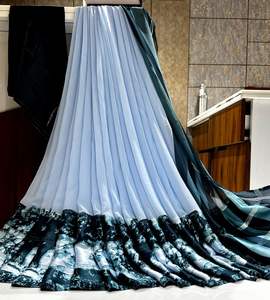 Sari en soie pure élégant en georgette satinée pour femme, longueur 6,30 mètres, coupe classique, idéal pour les occasions festives - Product Image 5