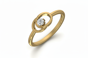 Bague de tous les jours pour femme en or 14 carats et diamants naturels, design Ophelya |   1 carat 0,10 ct couleur G plaqué rhodium taille brillant luxe - Product Image 3