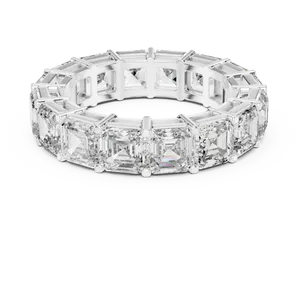 <b>Emerald</b> Cut High Carat Lab Grown Diamond Full Eternity <b>Band</b> 8.00ctw 925 Sterling Silver Unisex <b>Ring</b> IGI Certified Fine Jewelry - Product Image 3